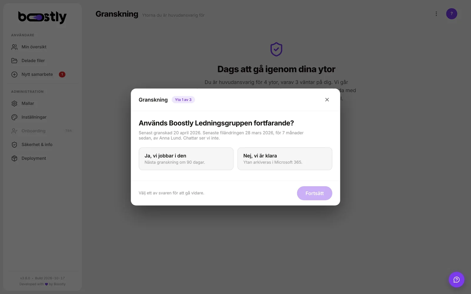 Granskning som frågar en sak i taget